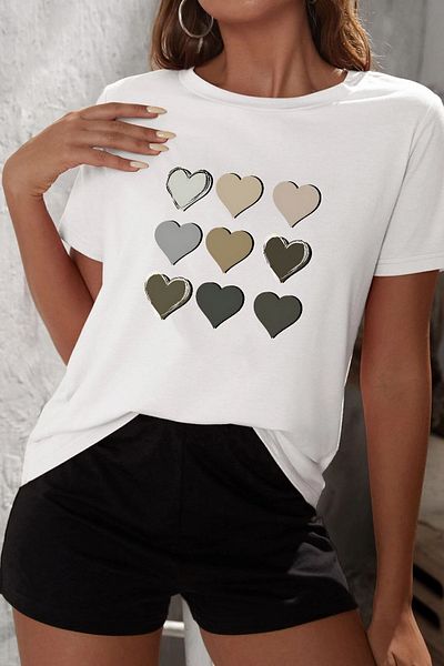 uyguntarz Shorts-Set mit Herz-Print