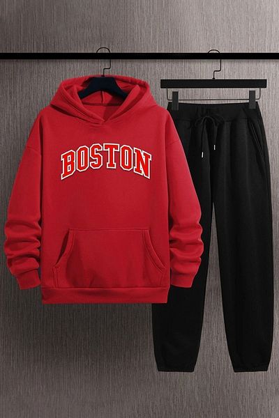 uyguntarz Unisex Boston Printed Tracksuit Set