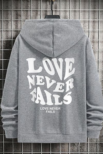 uyguntarz Φούτερ με στάμπα Unisex Love Never Fails Back