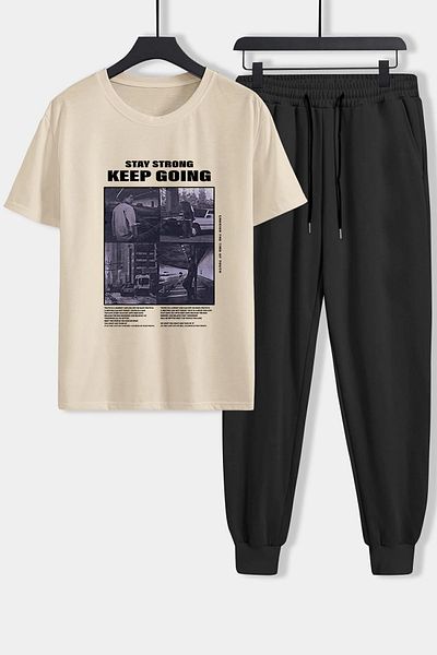 uyguntarz Σετ φόρμας 2 τεμαχίων Unisex Keep Going