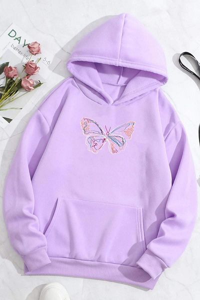 uyguntarz Unisex-Sweatshirt mit Schmetterlingsdruck