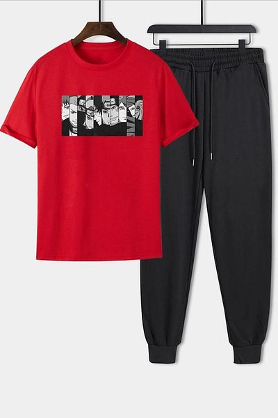 uyguntarz Unisex Naruto Printed 2-Piece Tracksuit Set