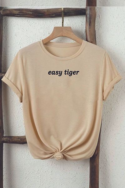 uyguntarz Μπλουζάκι Unisex Easy Tiger Printed Oversize