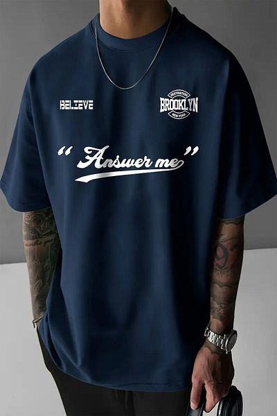 uyguntarz Unisex-T-Shirt in Übergröße mit Aufdruck „Answer“.