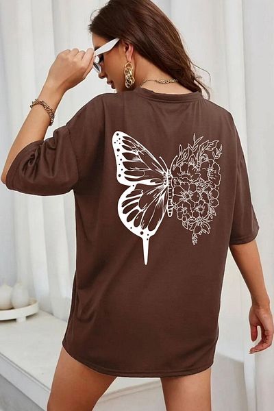 uyguntarz Unisex-T-Shirt mit Schmetterlingsmotiv