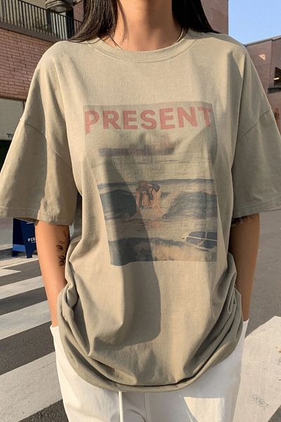 uyguntarz Μπλουζάκι Unisex Present Printed Oversize
