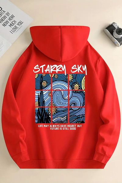 uyguntarz Uniszex Starry Sky nyomott oversize pulóver