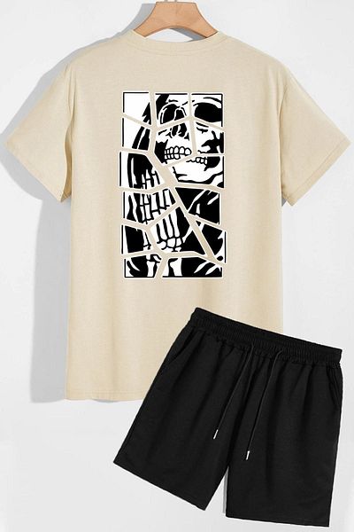 trendypassion Anime Patterned Comfortable Design Shorts and T-shirt Tracksuit Set