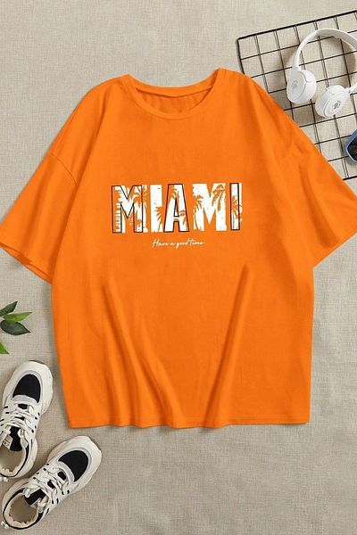 uyguntarz Μαϊάμι εμπριμέ Unisex Oversize T-shirt