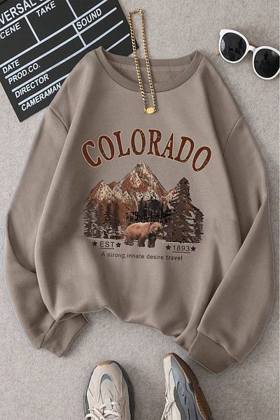 uyguntarz Oversize-Sweatshirt mit Colorado-Print