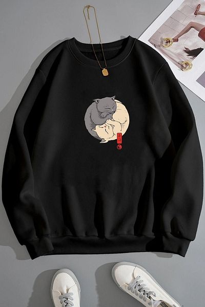 uyguntarz Унисекс суитшърт Shinobi Cat Crewneck