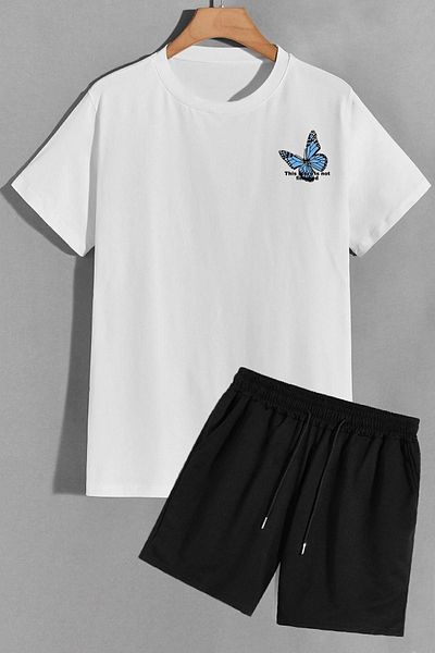 trendypassion Shorts-T-Shirt-Trainingsanzug-Set mit Rückendruck