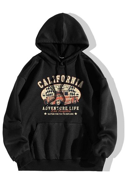 uyguntarz Унисекс суичър с качулка с щампи California