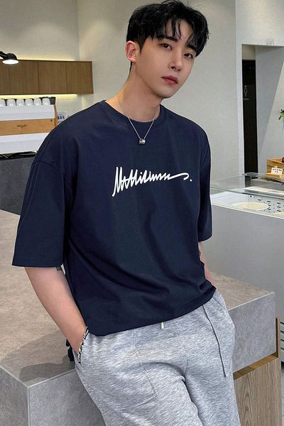 uyguntarz Ανδρικό μπλουζάκι Oversize με στάμπα