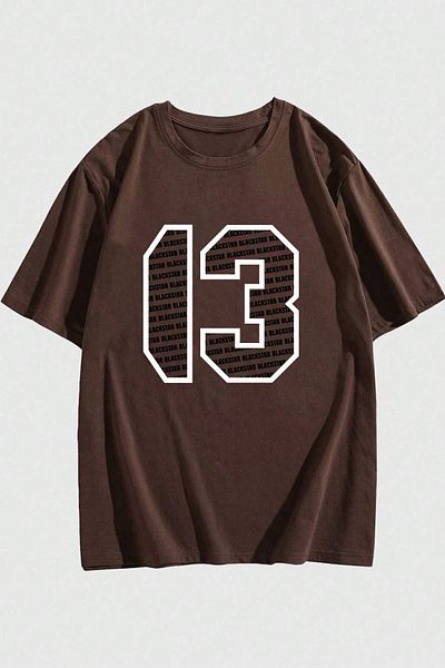 uyguntarz 13 εμπριμέ ανδρικό μπλουζάκι Oversize