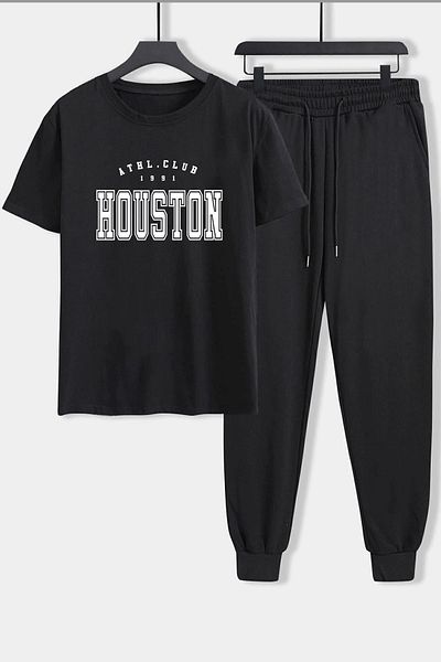 uyguntarz Σετ γυμναστικής 2 τεμαχίων Unisex Houston Printed