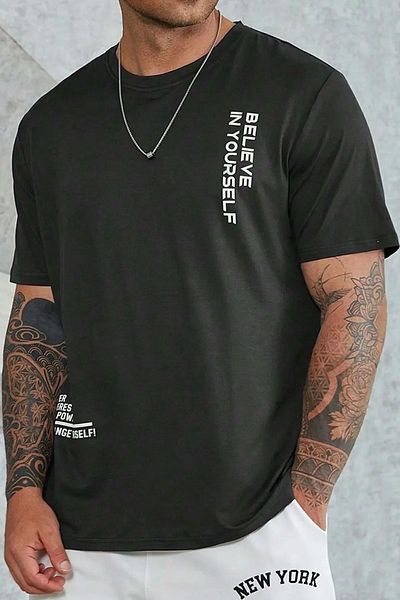 uyguntarz Pánské oversize tričko Beive in Yourself s potiskem