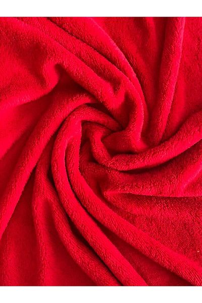 Aslan Online Double Faced Red Welsoft Plush Fabric 180 Cm Width