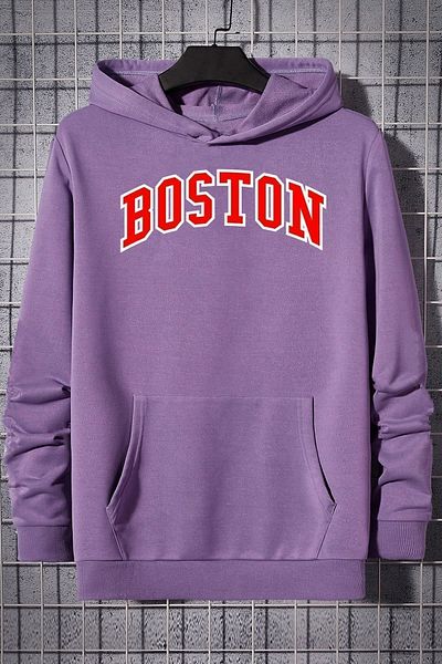 uyguntarz Unisex φούτερ με στάμπα Boston