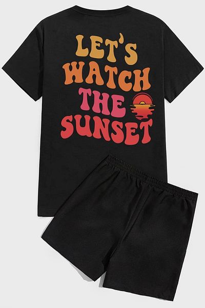 uyguntarz Lets Watch The Sunset Print Set Shorts