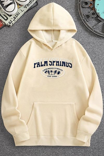 uyguntarz Unisex φούτερ με στάμπα Palm Springs