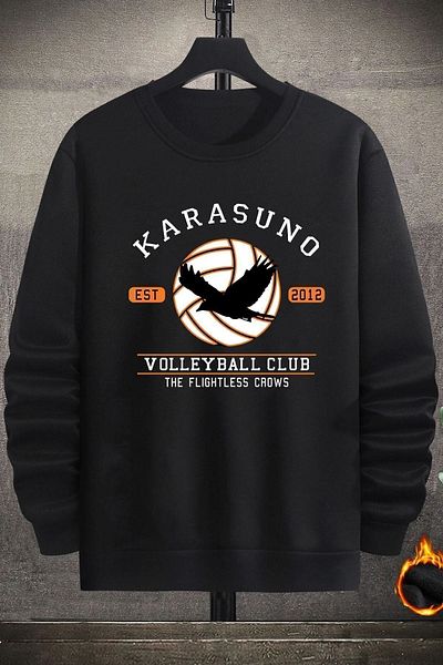 uyguntarz Унисекс суитшърт с кръгло деколте Karasuno