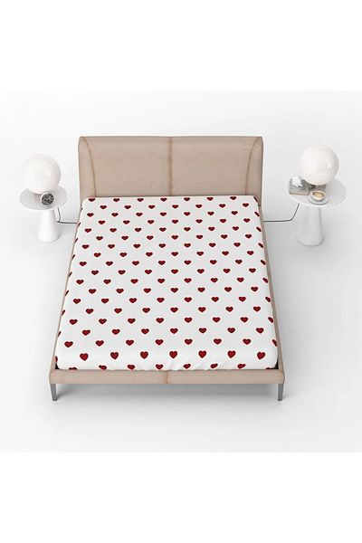 mihriban Heart Patterned Elastic Sheet Set