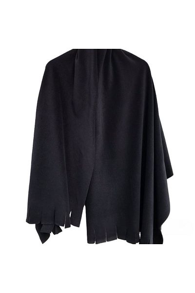 UgurToyss Black Winter Fleece Shoulder Shawl Soft Textured Thick Shoulder Shawl Scarf Cafe, Restaurant, Hotel Shawl