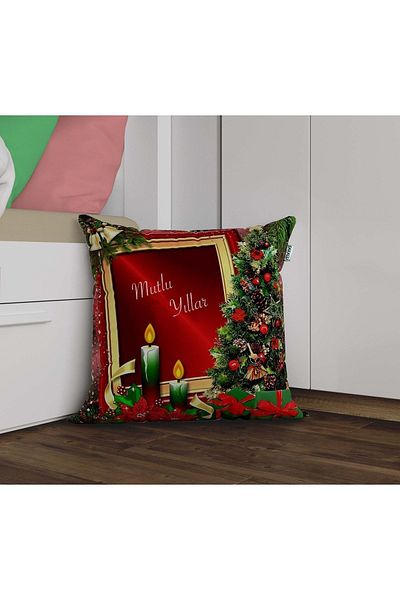Sakallı Husă de pernă decorativă imprimată 3D cu tematică de Anul Nou