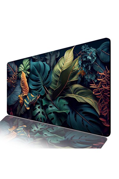AsMat Paw XXl 90*40 cm Tropikal Desenli Rahat Çalışma Ve Oyun Klavye Mausepad...