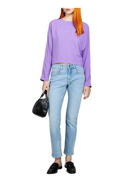 Sisley High Waist Slim Fit Ice Blue Women's Pants 4W44576T6