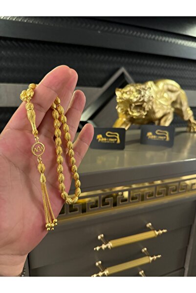 Tesbih-i Hazır Tesbihçilik AĞALARA ÖZEL AĞA TESBİHİ 18 gr. 14 AYAR ALTIN KAPL...