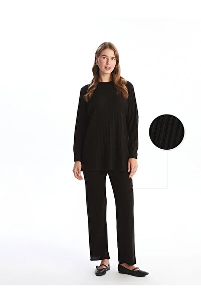 LC Waikiki LCW Modest Yeni Siyah Beli Lastikli Kadın Triko Pantolon