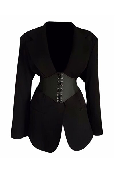 BONJOVİN PARİS Özel Tasarım Korse Detaylı Blazer Ceket