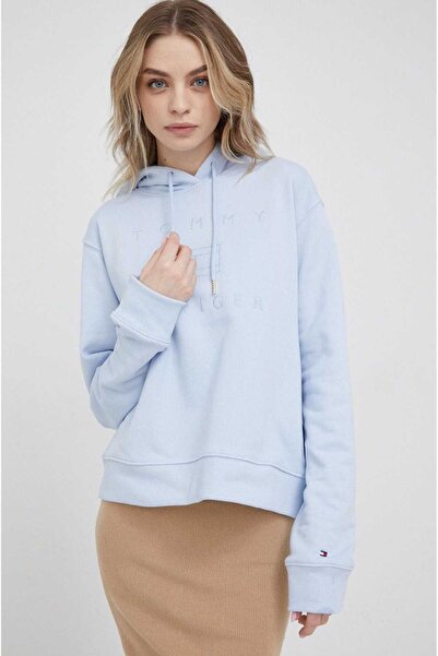 Tommy Hilfiger REGULAR RAHAT KESİM METALİK LOGI KAPŞONLU SWEATSHİRT
