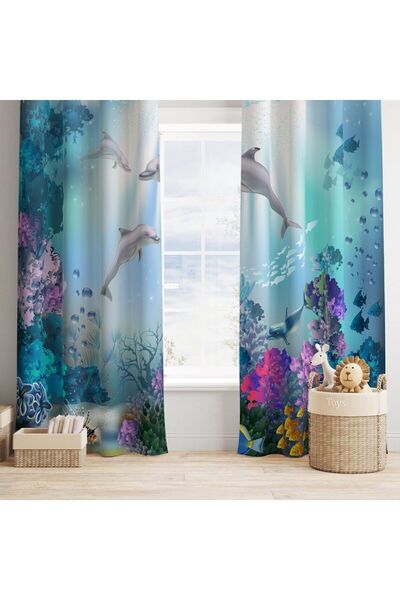 Bebemotto Whale and Ocean 3d, Blue, Purple, Gray, Imported Fabric, Children's...