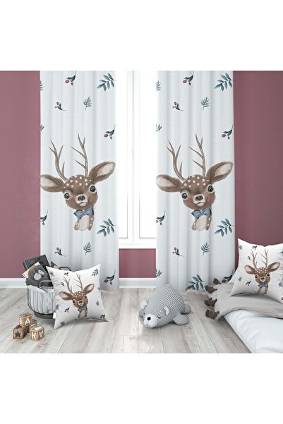 Bebemotto Sevimli Geyik, Beyaz, Kahverengi, Ithal Kumaş Çocuk Ve Bebek Odası ...