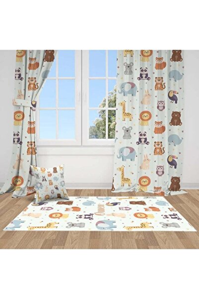 Bebemotto Safari Orman Hayvanları, Beyaz, Sarı, Ithal Kumaş, Çocuk Ve Bebek O...