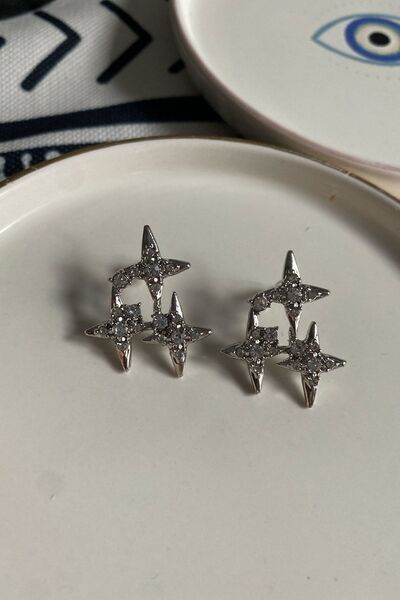 Dora Accessories Star Silver Color Women's Earrings