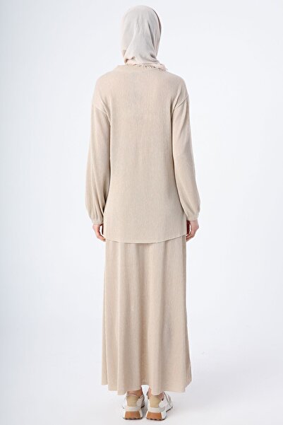 ALLDAY Κοστούμι μπλούζας και φούστας με πέτρα πλισέ με σκίσιμο