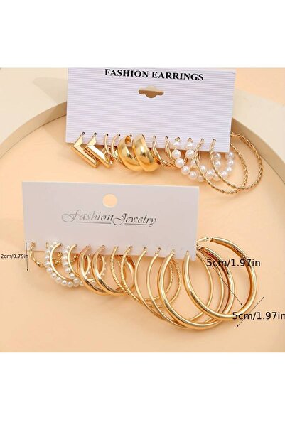 MRK Kadın 12 Çift 24lü Halka Set Küpe