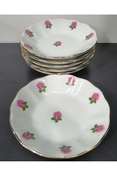 Porland Porcelain 6-Piece Rose Gold Tea Plate