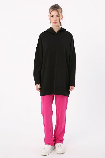 ALLDAY Black Kangaroo Pocket Hooded Sweat Tunic