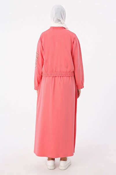 ALLDAY Dusty Rose Patterned Fabric Garnished Skirt Set