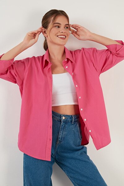 Lela Oversize  Pamuk Gömlek Bayan Gömlek Cf21s163867