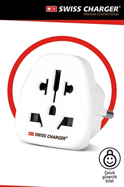 SWISS CHARGER Seyahat Tipi Universal Adaptör Priz Amerika Avrupa Ingiltere Çin 150 Ülke Ile Uyumlu