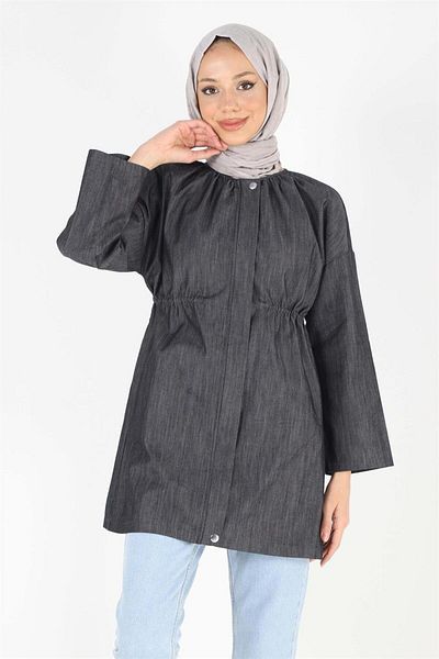 Plistre Τζιν μπουφάν Hijab 2075_με φερμουάρ