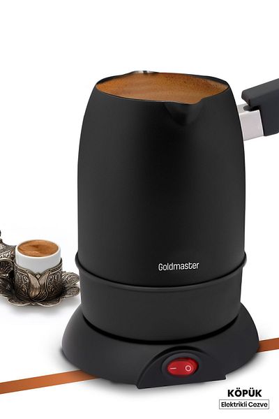 GOLDMASTER Black Double Mouth Foam Electric Coffee Pot