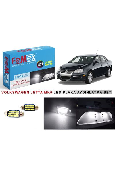 FEMEX Volkswagen Jetta Mk5 Led Plaka Aydınlatma Ampul Seti Parlak Beyaz