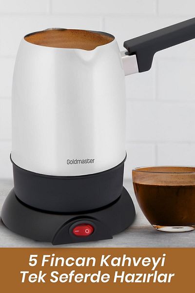 GOLDMASTER Foam Pearl White Double Mouth Stainless Steel Electric Coffee Pot